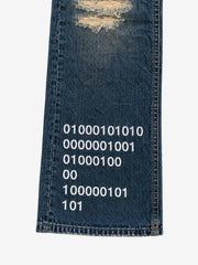 Barrage Graphic Washed Distressed Straight-Leg Jeans; Blue / S, Blue / M, Blue / L, Blue / XL, Blue / 2XL