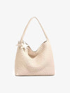Star Charm Woven Metallic Hobo Bag