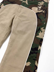Camo Patchwork Flared Pants