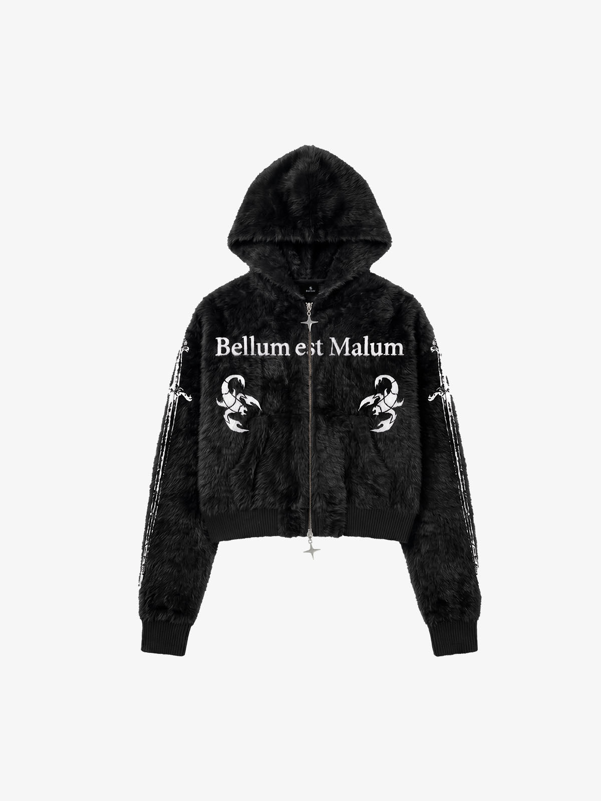 Jacquard Mohair Zip-Up Cardigan