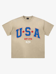 USA Graphic Splatter Washed T-Shirt 