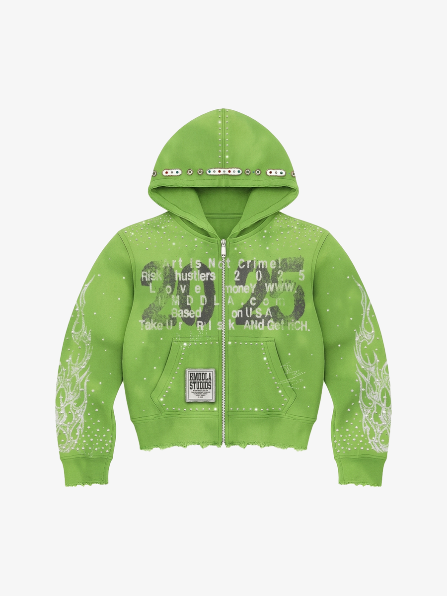Graphic Streetwear Zip-Up Jacket