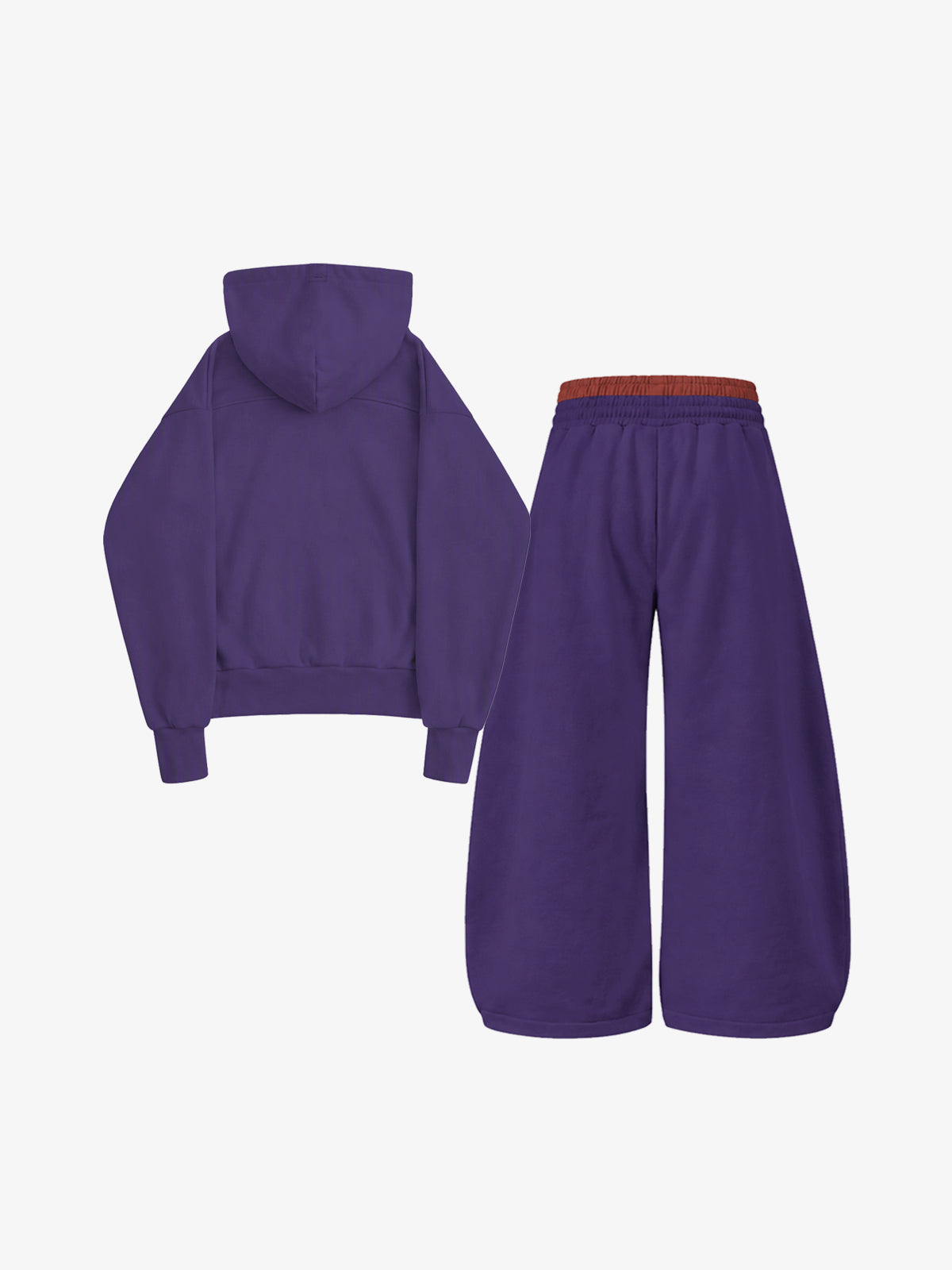 Oversized-Zip Skeleton Graphic Hoodie & Wide-Leg Sweatpants Set