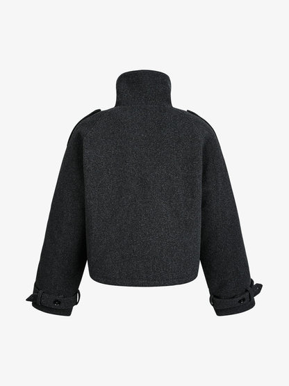 Stylish Zip-Up Jacket with Sleek Button Detail 