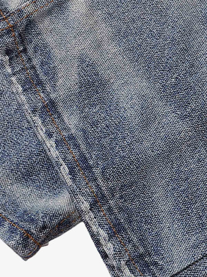 Street Chain Pendant Deconstructed Jeans 