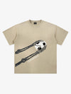 Skull Goalkeeper Interception Pattern Splatter T-shirt 
