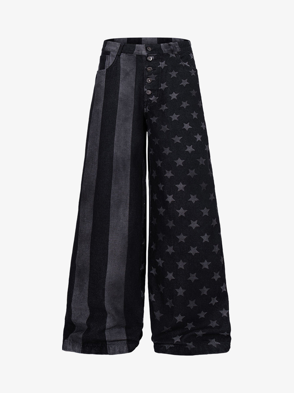 Multi-Button Straight-Leg Jeans