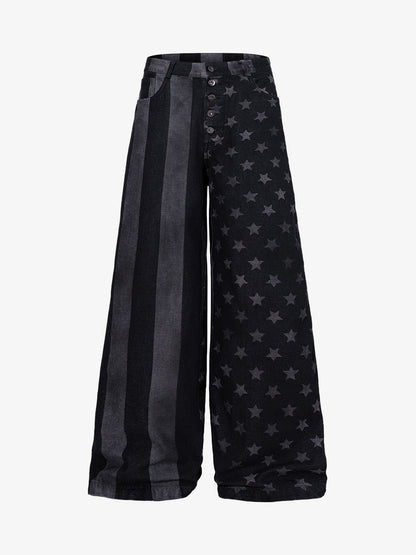Multi-Button Straight-Leg Jeans