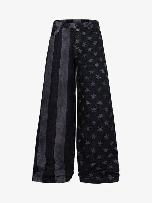 Jeans mit geradem Bein und mehreren Knöpfen
