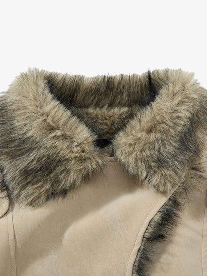 Stylish Faux Fur Trimmed Bomber Jacket for Winter Wear 