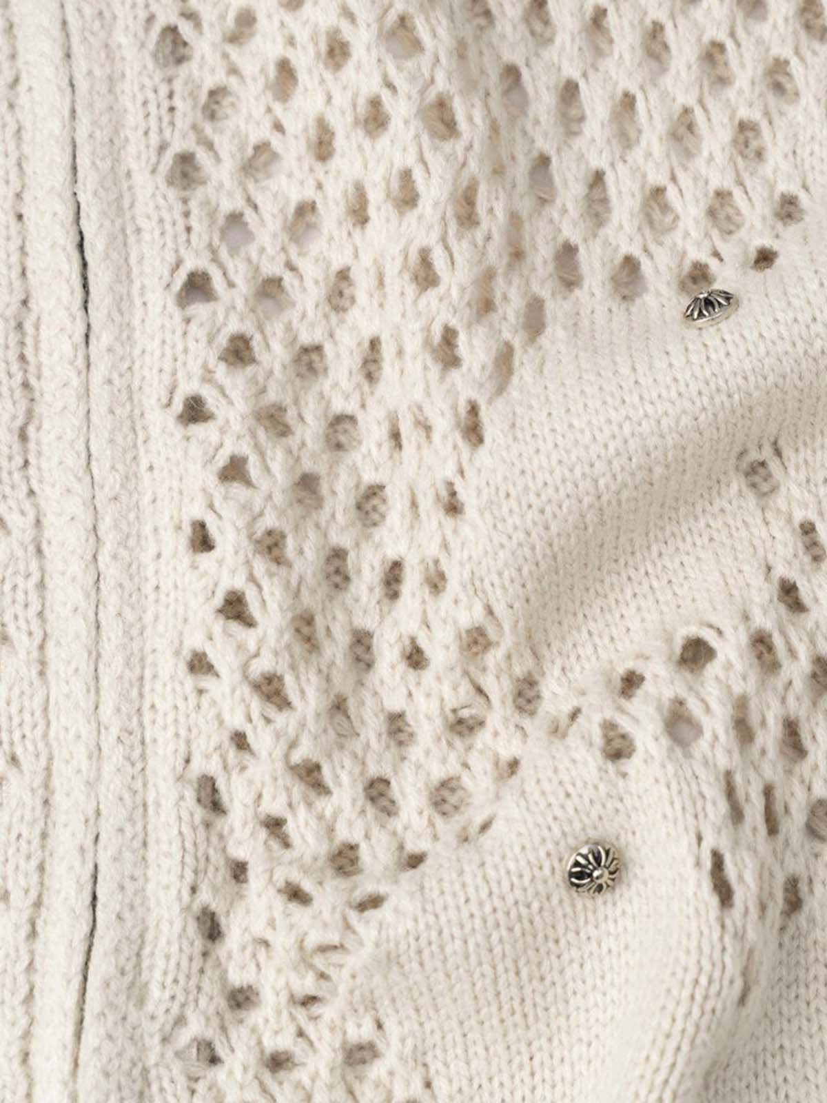 Knit Mesh Studded Boxy Zip-Up Hoodie