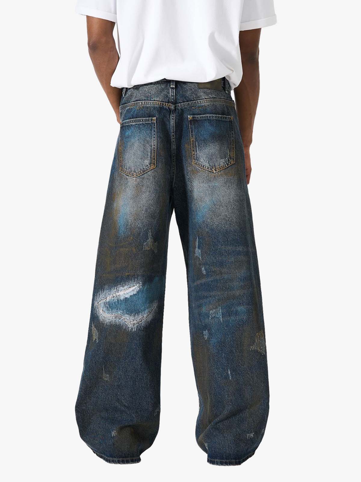Vintage Washed Distressed Jeans 
