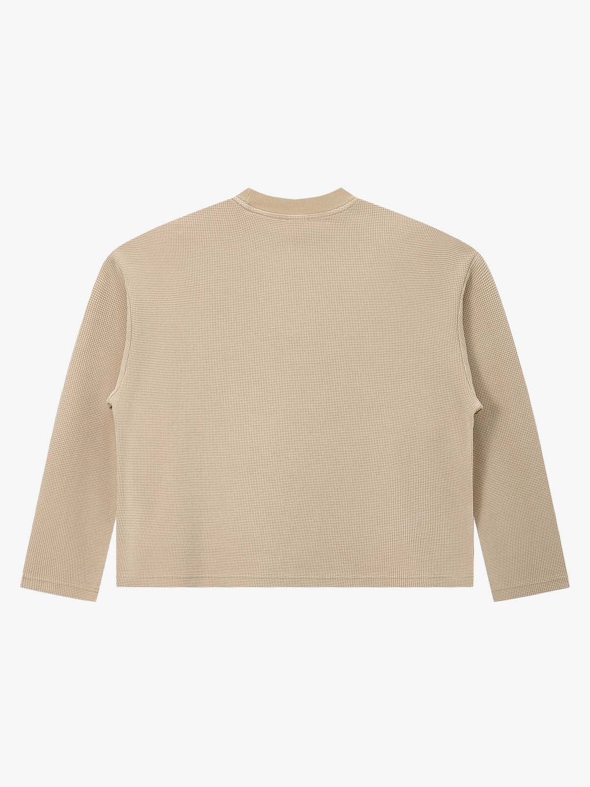 Thorn Silhouette Graphic Washed Waffle Long Sleeve Tee