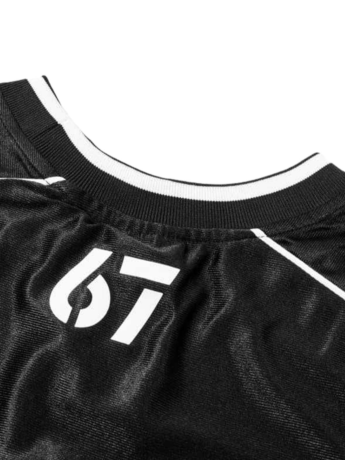 Contrast Stitching Letter Jersey T-shirt 