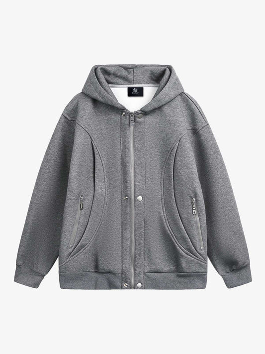 Deconstructed Loose-leaf Hooded Sweatshirt 