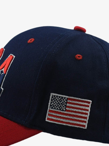 Cappellino da baseball bicolore con ricamo USA
