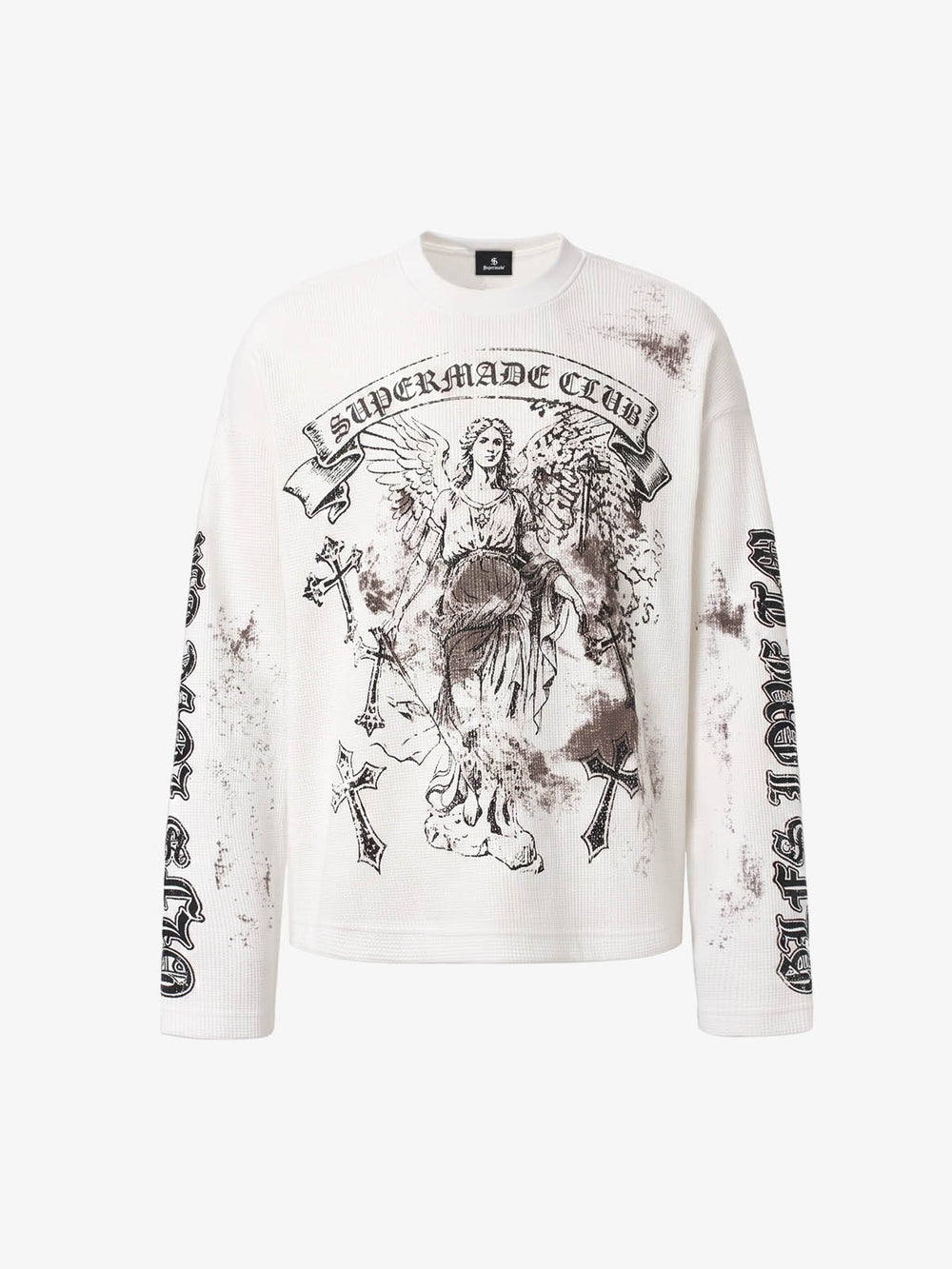 Dark Gothic Letter Print Long-Sleeve T-Shirt