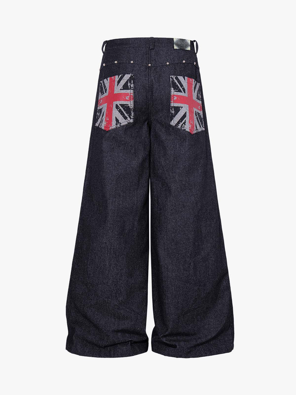 Jeans mit geradem Bein und grafischer Tasche