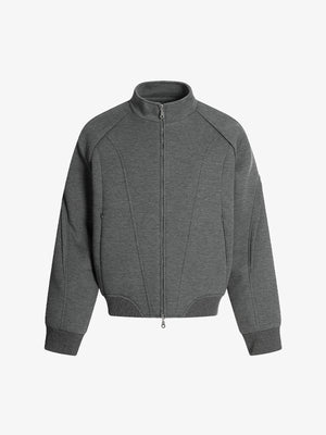 Cotton Blend Zip-Up Sweatshirt Jacket for Men - Casual Sporty Fit with Ribbed Cuffs and Hem 