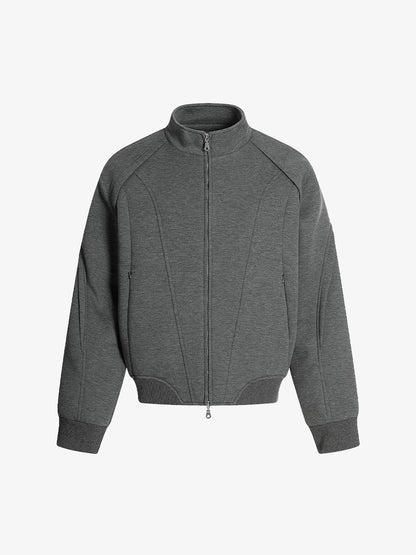 Cotton Blend Zip-Up Sweatshirt Jacket for Men - Casual Sporty Fit with Ribbed Cuffs and Hem 