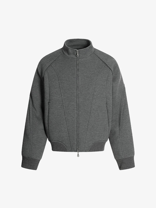 Cotton Blend Zip-Up Sweatshirt Jacket for Men - Casual Sporty Fit with Ribbed Cuffs and Hem 
