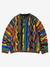 3D Digital Graphic Chunky Knit Crewneck Sweatshirt