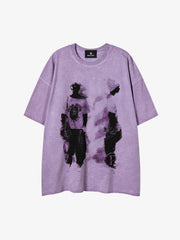 Acid Wash Figure Graphic Oversized T-Shirt 