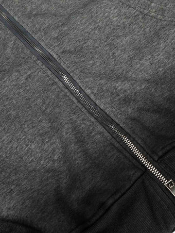 Distressed Studded Gradient Zip Up Hoodie 