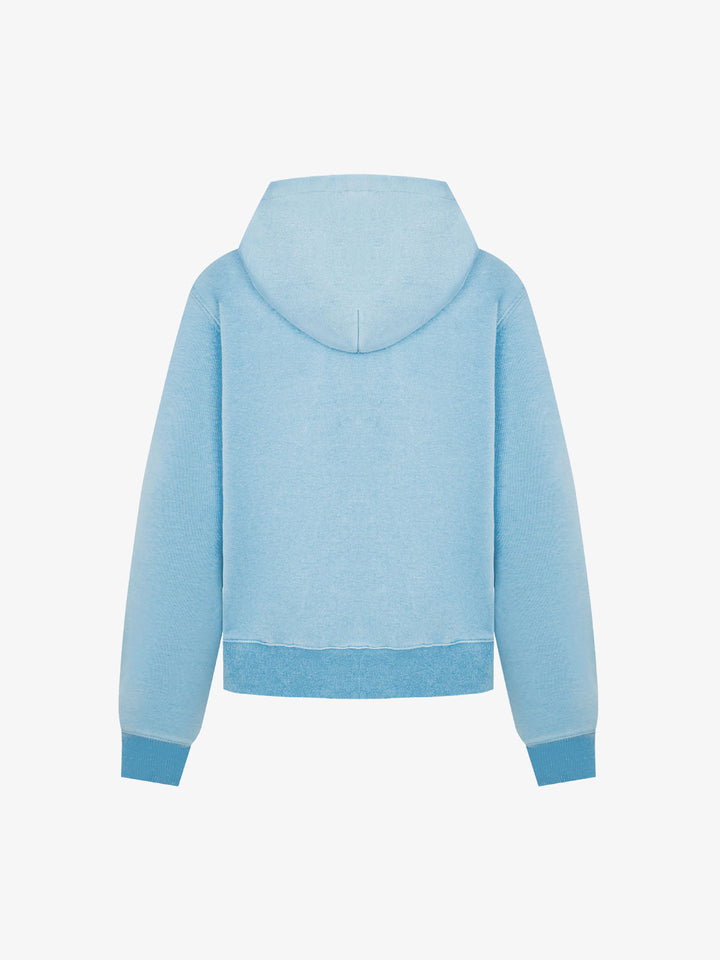 Distressed Napoleon Studded Boxy Zip-Up Hoodie