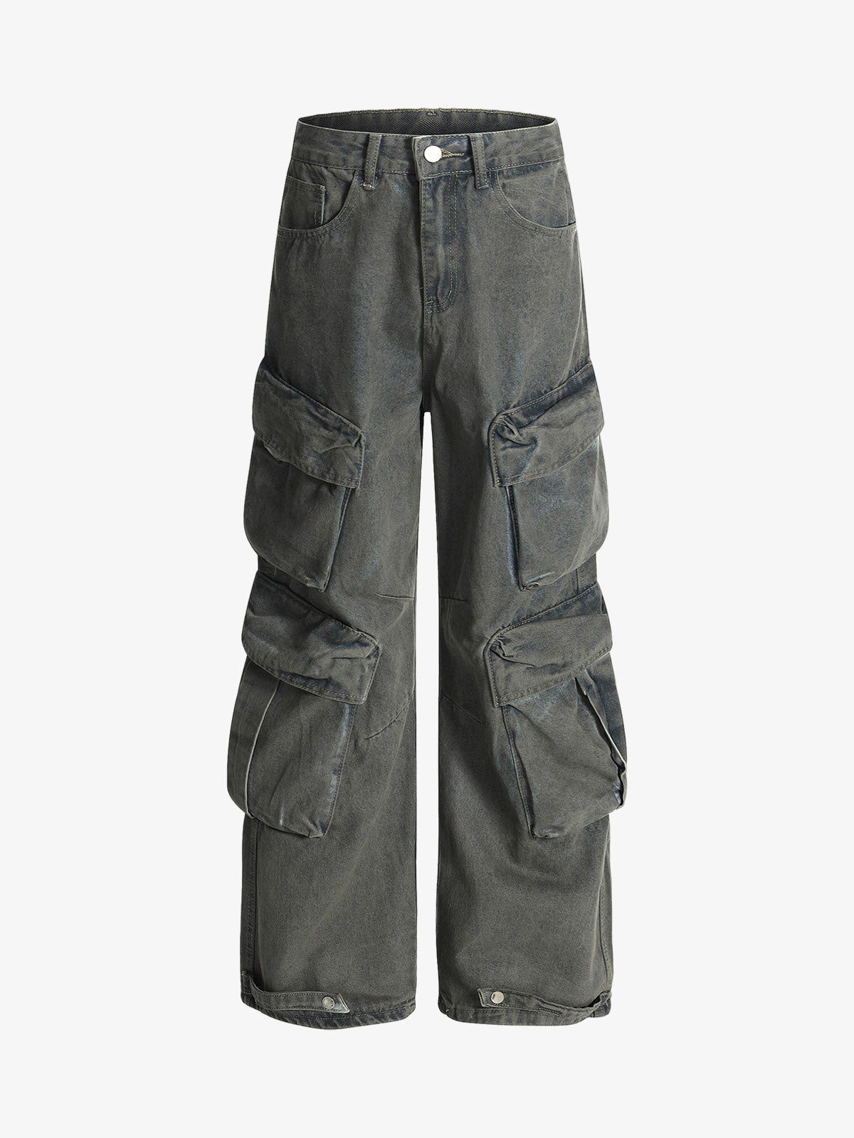 【AKM】Retro Ripped Multi-pocket Cargo Jeans Vintage Ripped Cargo Jeans with Multiple Pockets – ArtsKoreanMan