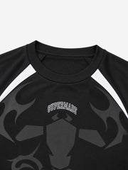 Digital Badge Color Block Sports Long Sleeve Tee