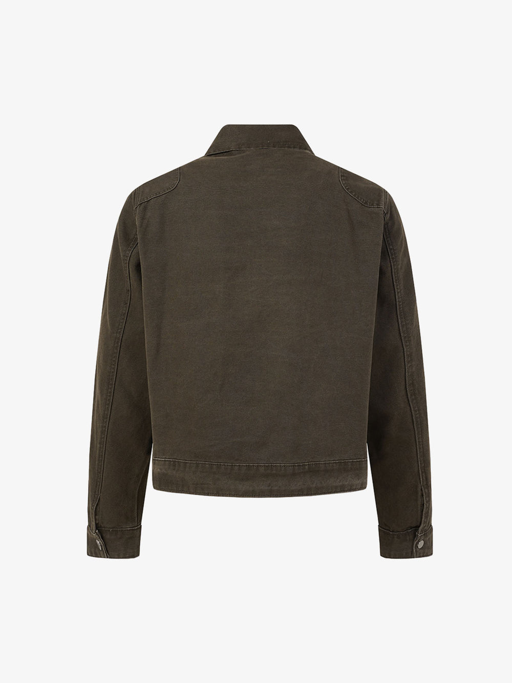 Distressed Metal Airplane-Buckle Work Jacket