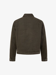 Distressed Metal Airplane-Buckle Work Jacket