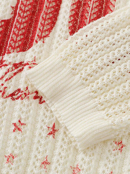 Stylish Knit Sweater with Bold Number Design for Casual Wear 