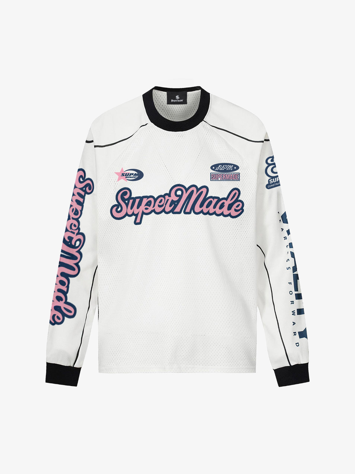 Supermade Jersey Graffiti Letter Long Sleeve T-Shirt 