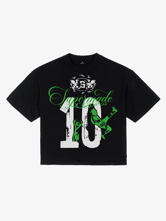 Short Distressed Letter 10 T-shirt 