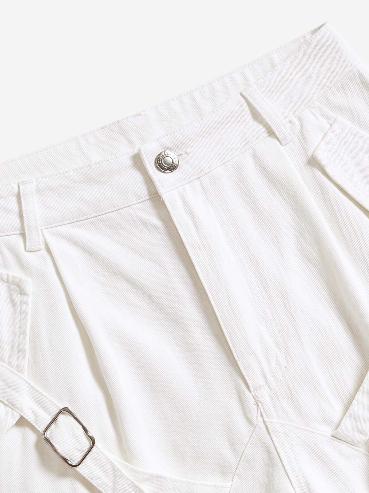 Y2K Lace Up Ruched Wide Leg Cargo Shorts