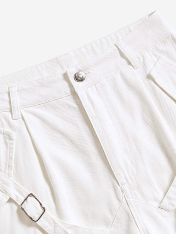 Y2K Lace Up Ruched Wide Leg Cargo Shorts