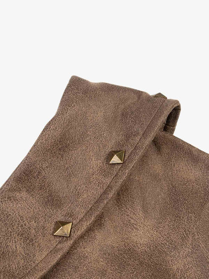 Faux Suede Bell Sleeve Long Sleeve Shirt