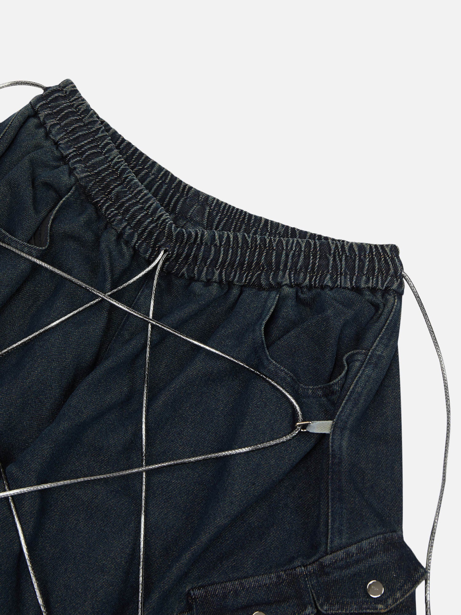Street Five-pointed Star Design Heavy Distressed Denim Shorts