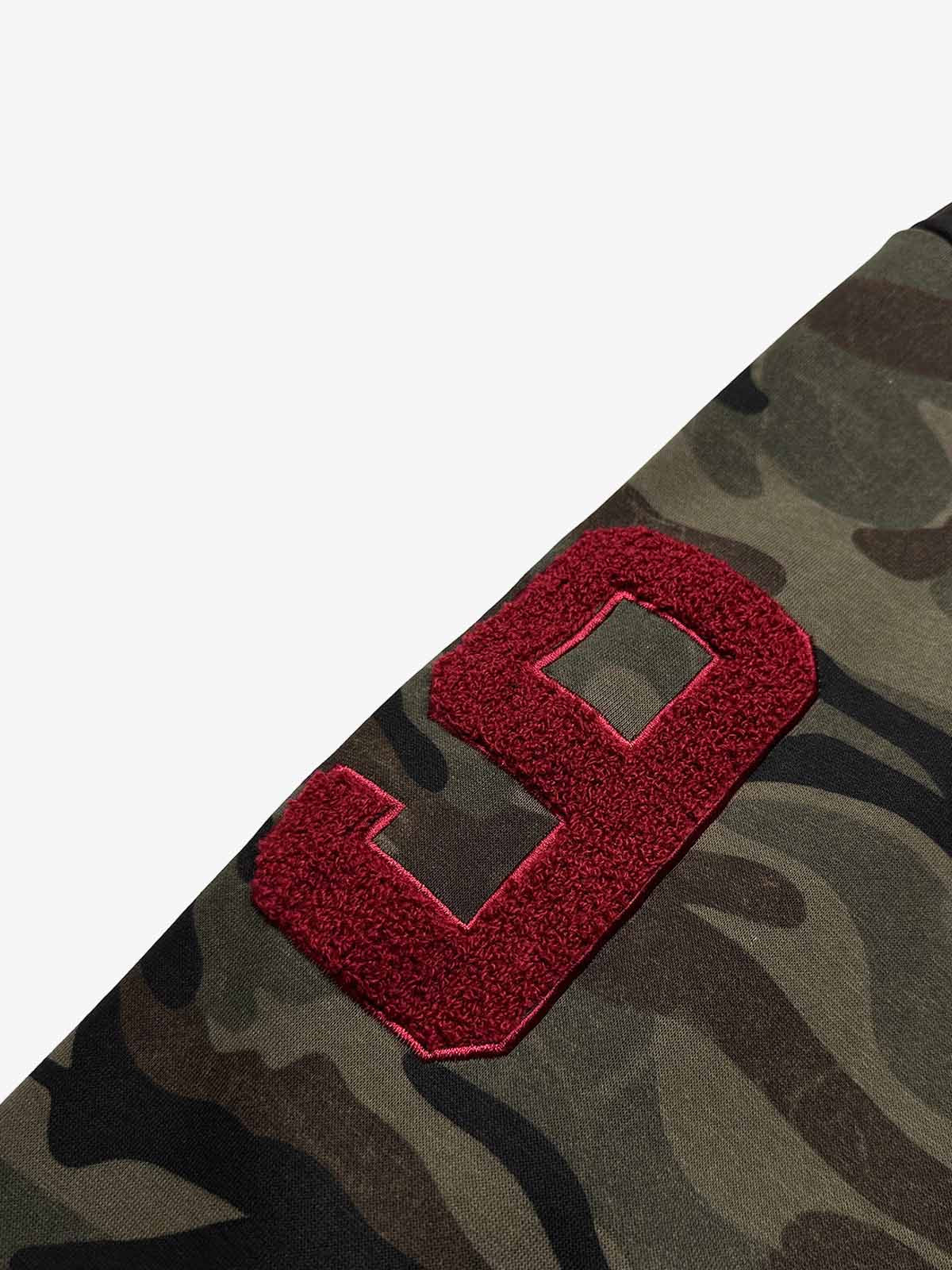 Camouflage Print Boxy Zip-Up Hoodie