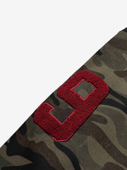 Camouflage Print Boxy Zip-Up Hoodie