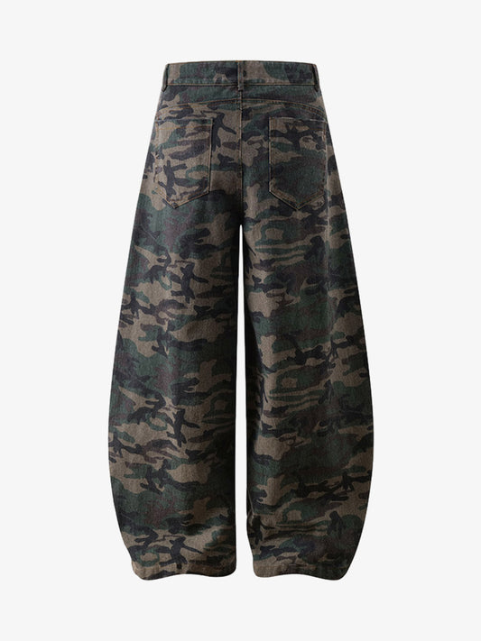 Camouflage Wide-Leg Pants for Women - Stylish and Versatile Design 