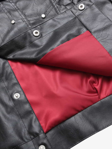 Snakeskin Patchwork Cropped Workwear Jacket