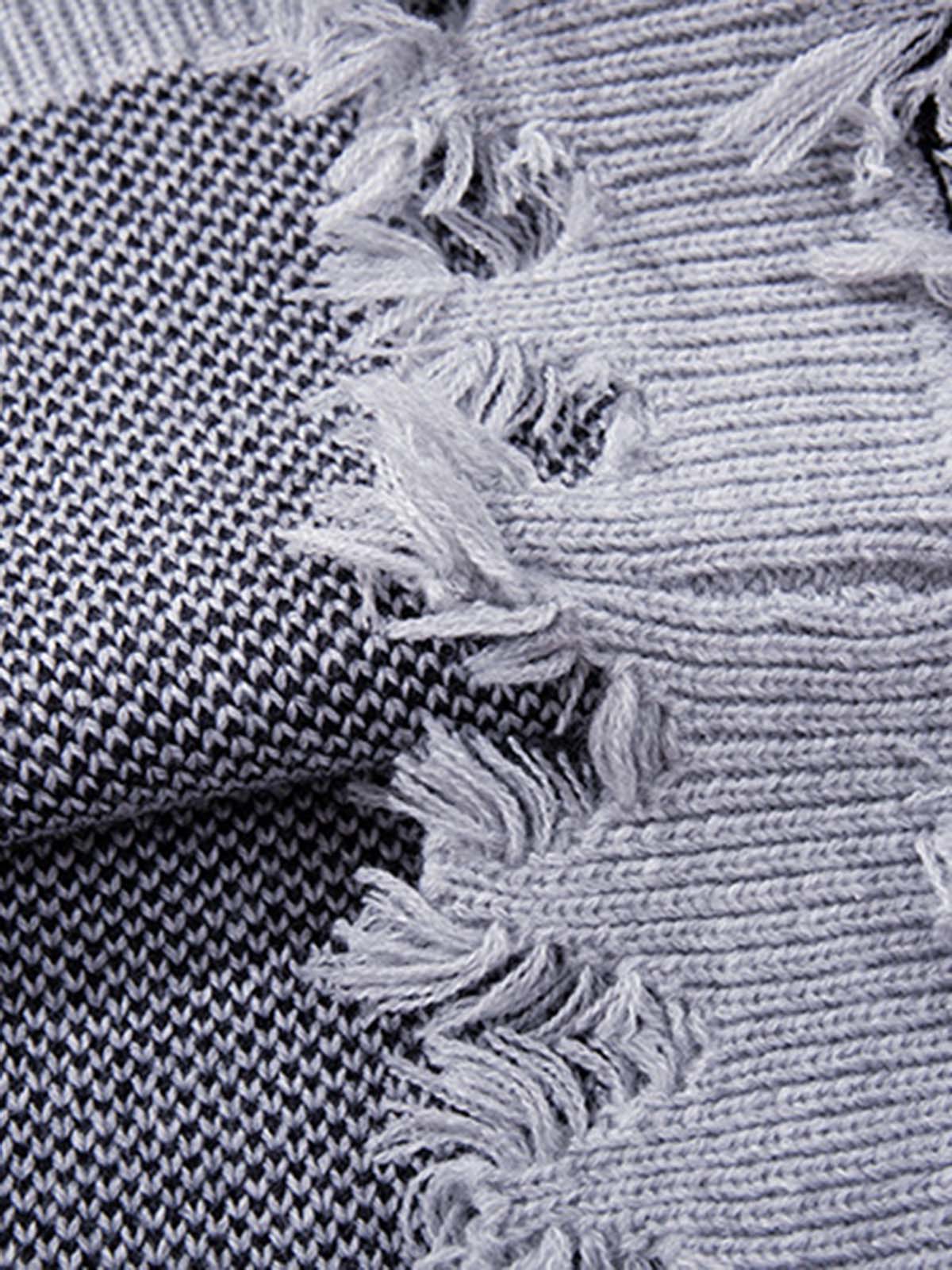 Raw Edge Damaged Dirty Dyed Niche  Sweatshirt 