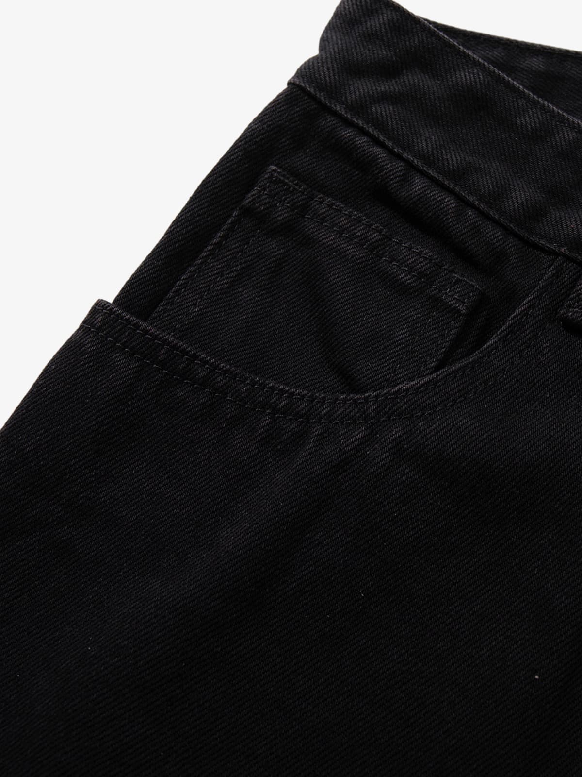 Retro Rhinestone Leopard Patch Music Note Straight Jeans 