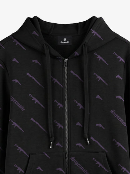 Full Print Tactical Gun Zip Up Hoodie