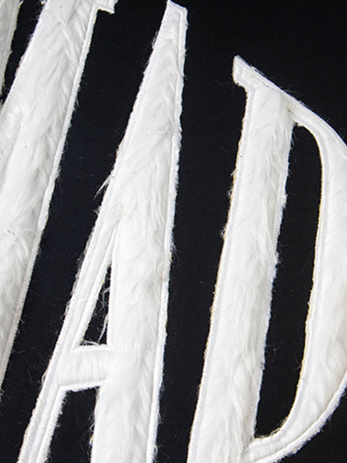 Retro Chenille Lettering Fleece Hoodie 