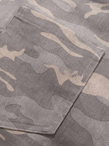Contrast Waist Camo Cargo Pants 