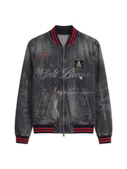Salt Bones Graphic Washed Denim Jacket